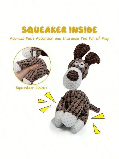 Plush Knotted Pet Chew Toy With Squeaker For Dogs And Cats Soft Durable Interactive Stuffed Animal