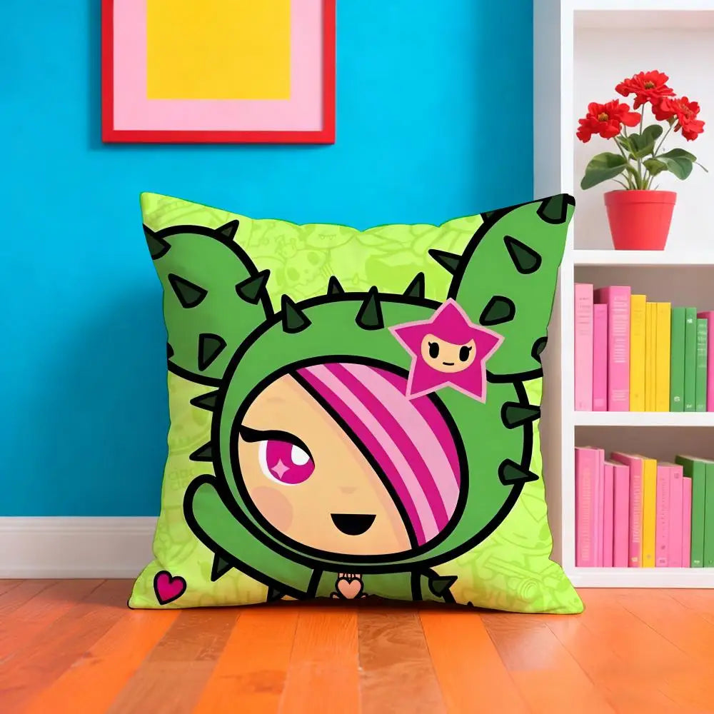 T-tokidoki Anime Pillow Case Pillow Case Plush Fabric Soft Double Sided Print Home Sofa High Quality Cushion