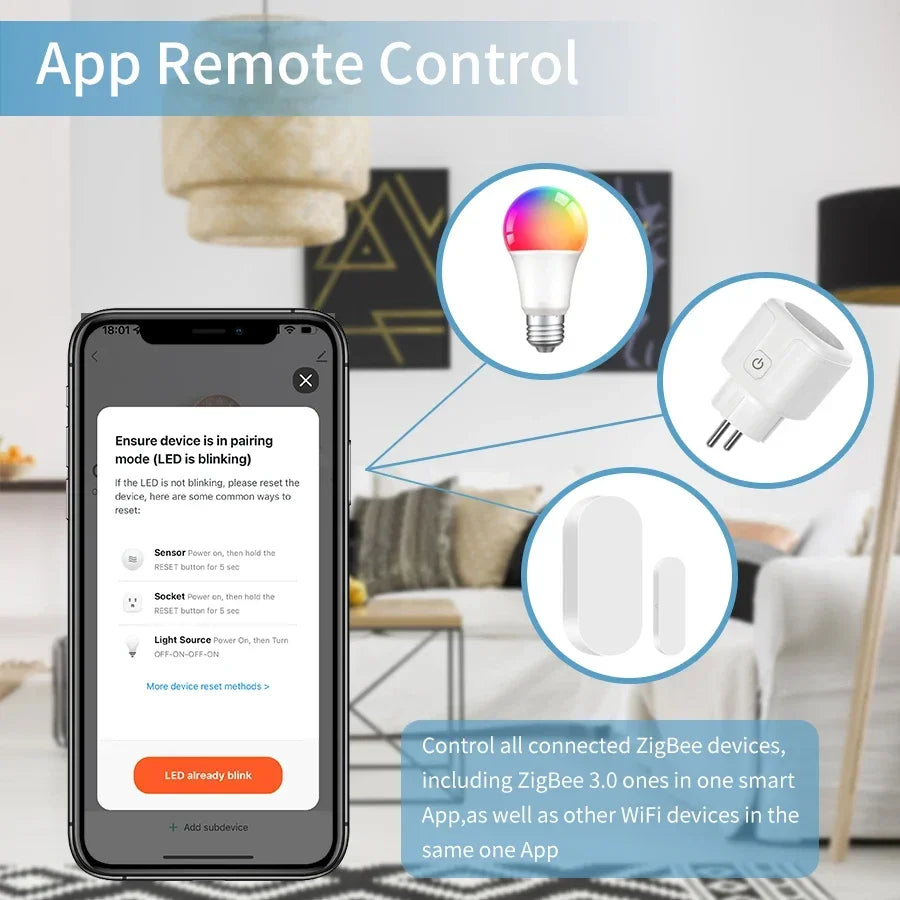 Tuya Smart Multi Mode ZigBee Gateway Wireless Smart Home WiFi Bluetooth Hub Bridge Smart Life APP Control Alexa Google Assistant