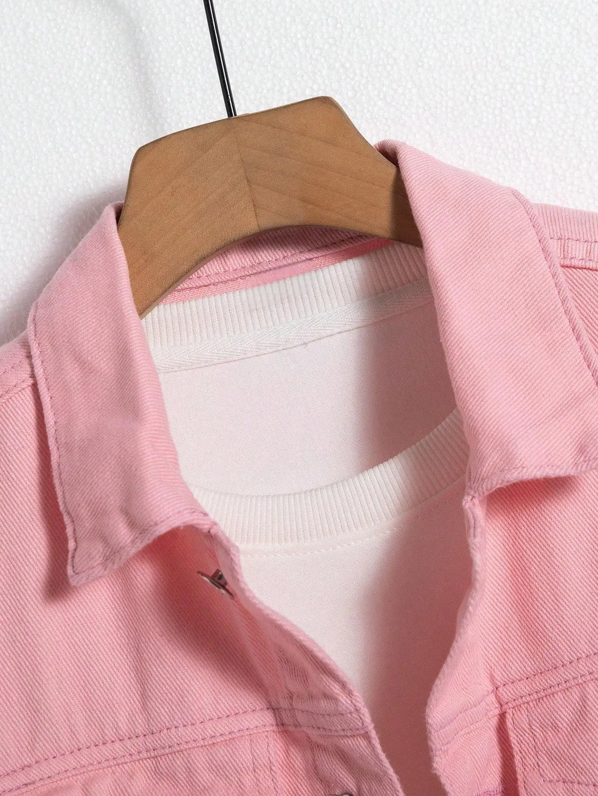 Men's Denim Jacket for Spring and Autumn. Pink Denim Coat. Simple and Versatile. For Daily Leisure.
