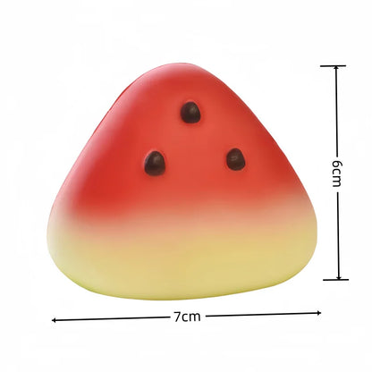 S Cute Watermelon Squishy Fidget Toy Slow Rebound Decompression Toy Anti-Stress Slow Rising Fruit Soft Stress Relief Squeeze Toy