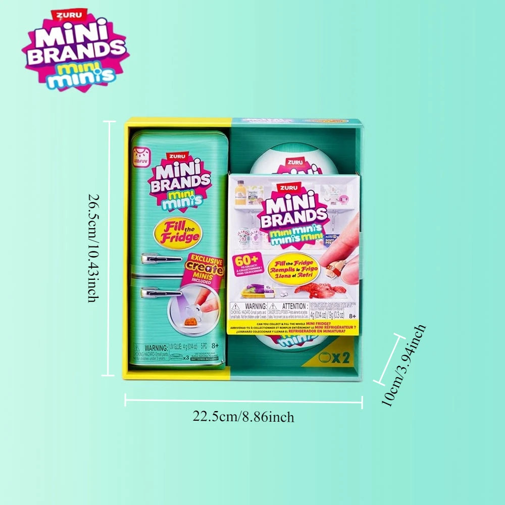 Zuru Mini Brands Fridge Blind Box: 5 Mystery Toys! Miniature Grocery Collectibles for Dollhouse & Kids' Play. My Melody
