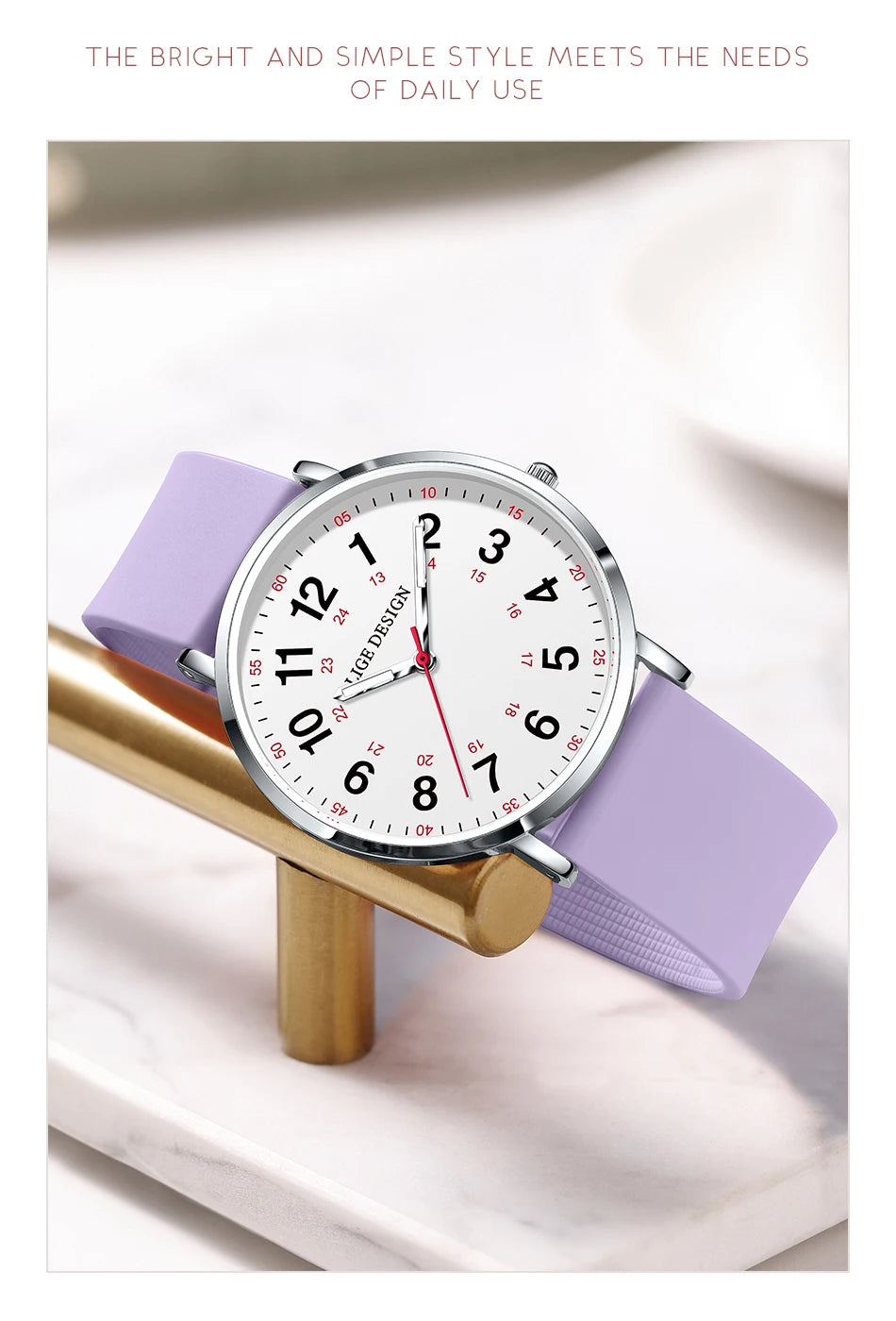 LIGE New Fashion Women's wristwatch Ultra-Thin Quartz Watches for Woman Waterproof Luminous Silicone Ladies Watches Pink Clock
