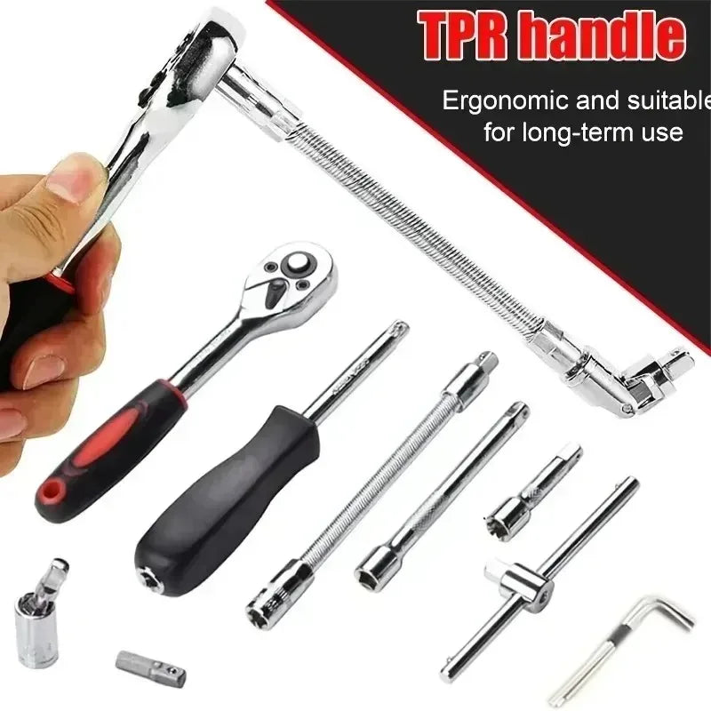 46-Piece Socket Wrench Set Car Motorcycle Auto Protection Set Household Xiaofei Hardware Tools Combination Set