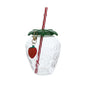 ✔Strawberry Shaped Plastic Cup With Straw Cute Water Bottle Portable Drinking Cup Beverage Cups For Summer Party Home Use