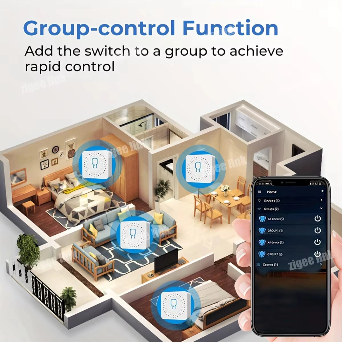 Mini Zigbee 3.0 WIFI Tuya Smart Switch 2-Way Control Relay Breaker Smart Life Home Automation Support Alexa Google Assistant