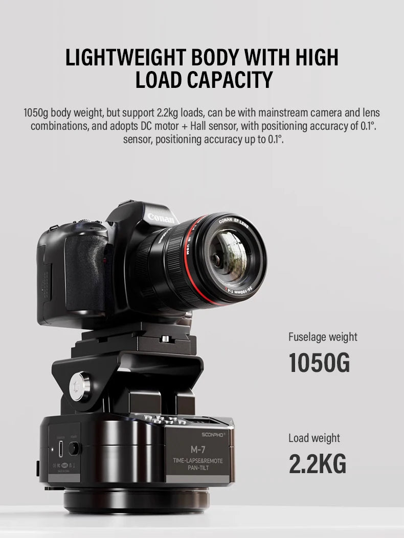 Soonpho M7 Photography Electric Gimbal Remote Control 360° Pan Tilt Head Motorised Gimbal  Auto Face Tracking Tripod