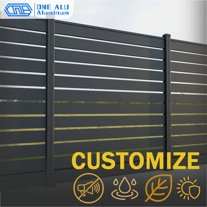 Modern Aluminum Privacy Louver Slat Fencing Panel Powder Coated Garden Fence Boundary Wall for Yard Balcony Patio Outdoor