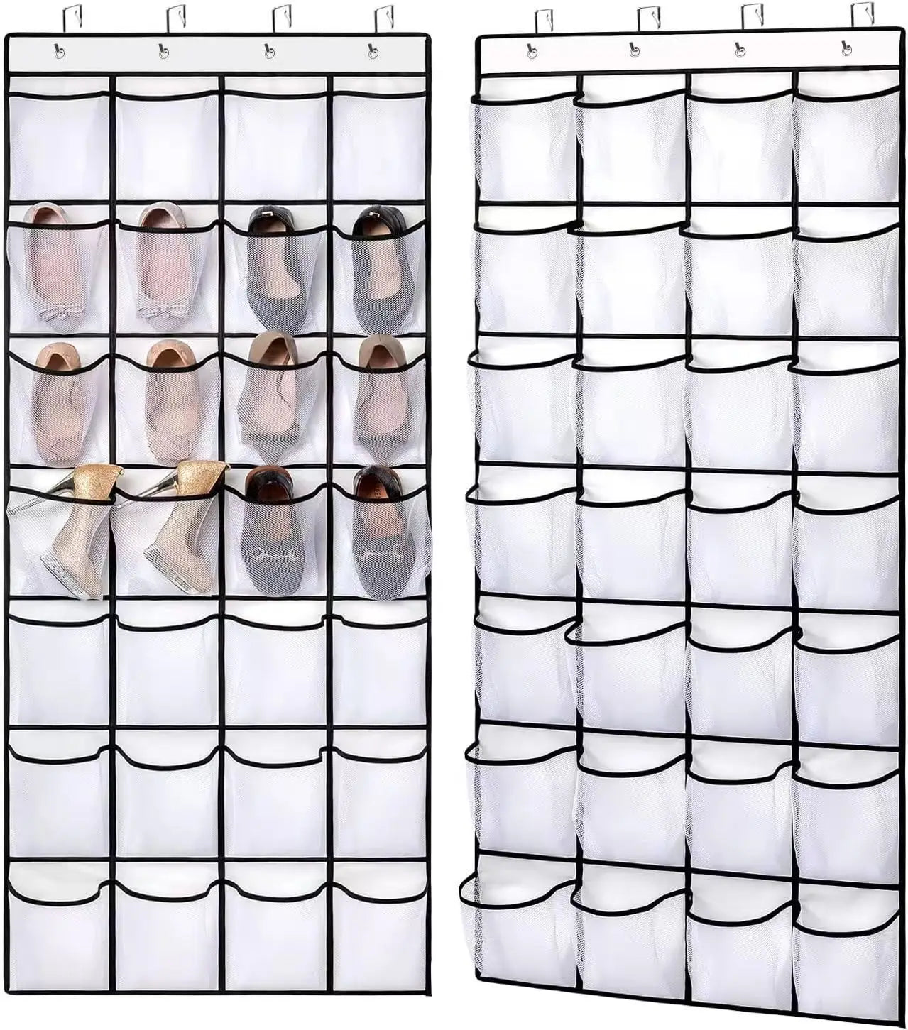 14/24/40 Grids Over The Door Shoe Rack  Mesh Pockets Hanging Shoe Organizer For Closet Hanging Shoe Rack Holder
