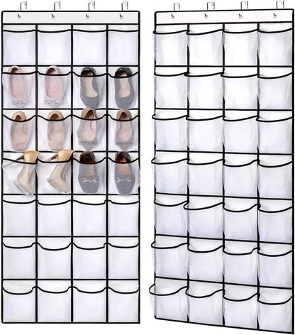 14/24/40 Grids Over The Door Shoe Rack  Mesh Pockets Hanging Shoe Organizer For Closet Hanging Shoe Rack Holder
