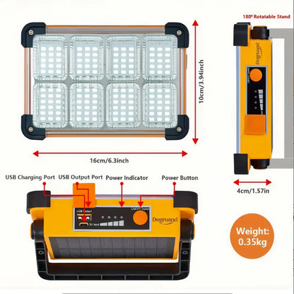 Solar outdoor lamp household waterproof glare large-capacity portable lamp high-power rechargeable magnetic emergency lamp