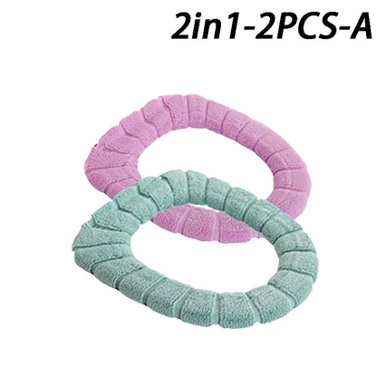 Soft and Warm Toilet Seat Cover Washable Bathroom Toilet Pad Cushion With Handle Thicker Soft Mat Knitting Warmer Closestool Mat