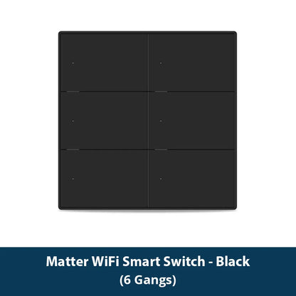 Zemismart Matter WiFi 1 2 3 4 6 Gangs Smart Wall Light Switch Neutral Required with Big Button SmartThings App Homekit Control