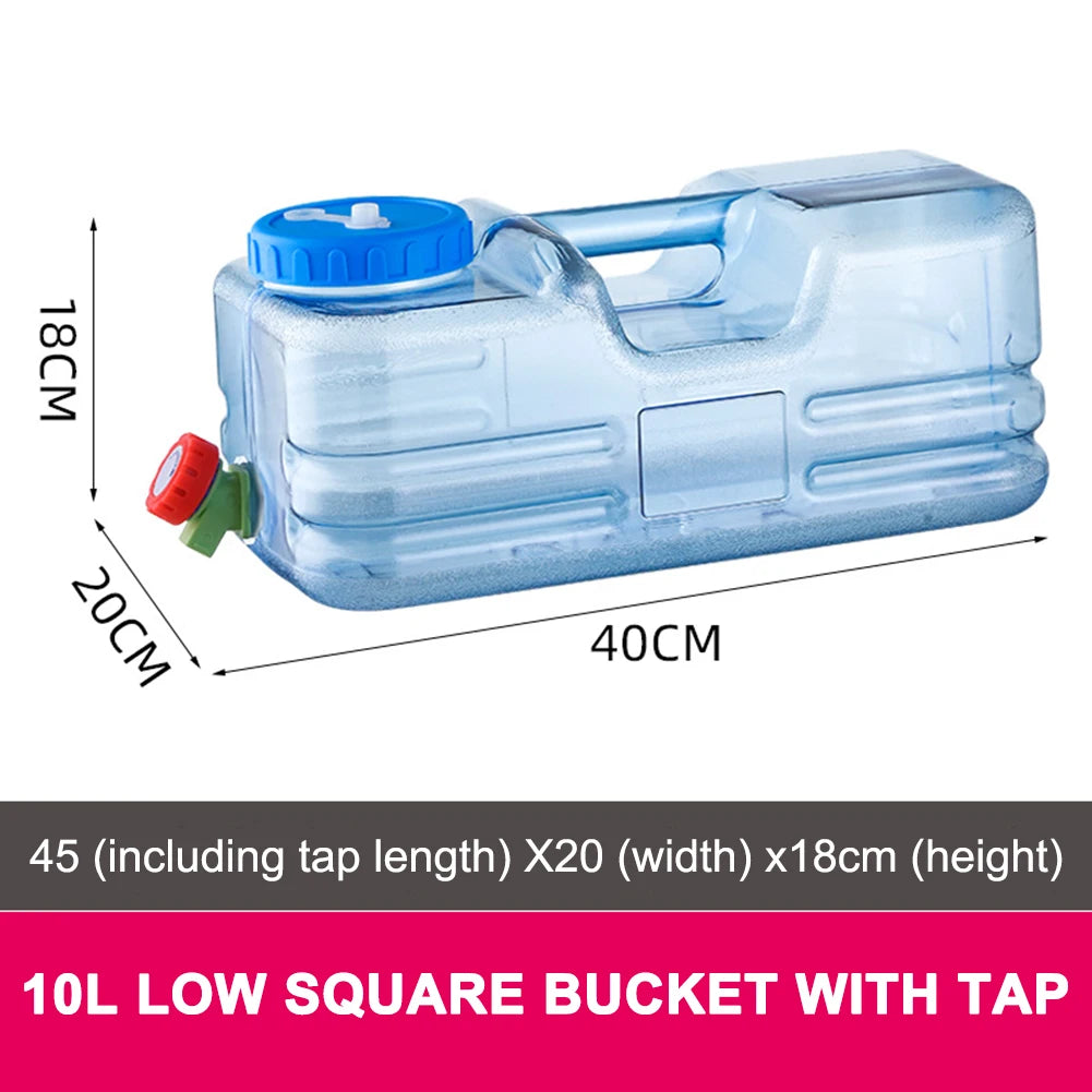 5/5.5/7.5/10L Capacity Pure Water Buckets Container With Faucet Driving Water Tank Emergency Water Storage Container For Outdoor