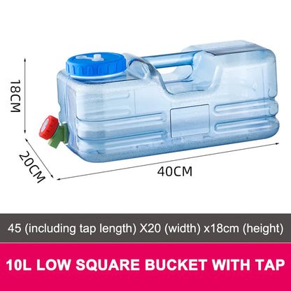 5/5.5/7.5/10L Capacity Pure Water Buckets Container With Faucet Driving Water Tank Emergency Water Storage Container For Outdoor