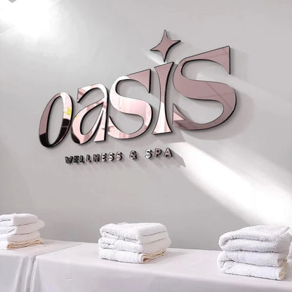 Customized 3D Business Logo Sign Laser Cut Acrylic Logo Wall Mounted Name Sign Beauty Salon/Office/Shop/Home/Dental/SPA Decor