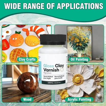 20/60/120ml Clay Varnish Acrylic Air Dry High Gloss Finish Air Dry Clay Sealant for Ceramics Oil Painting Wood Maintenance