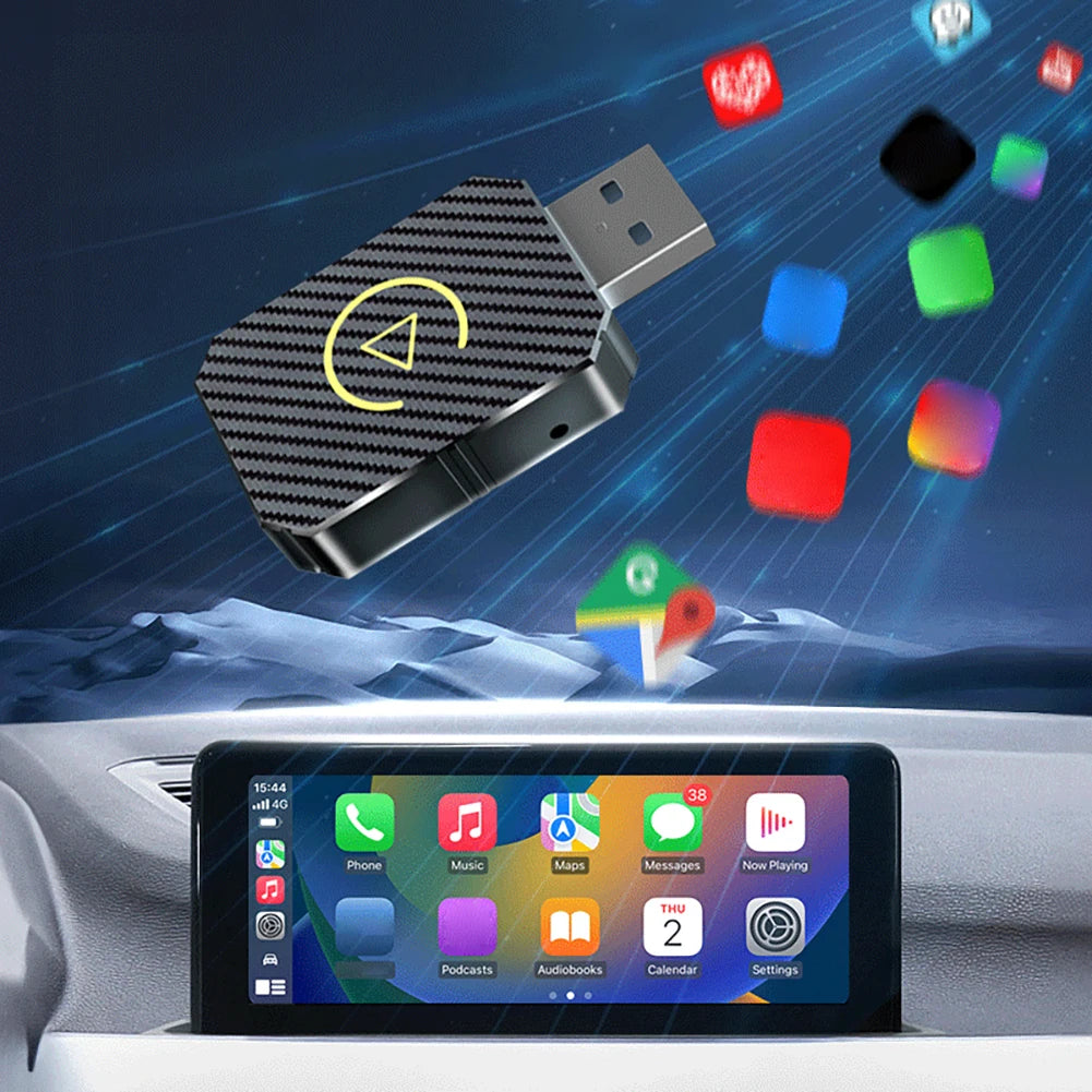 Wireless Carplay Android Auto Adapter Plug&Play CarPlay AI Box BT Wireless Dongle for OEM Wired CarPlay/Andriod Auto Cars TV Box