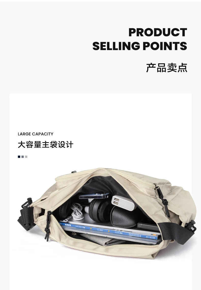 LEE Fashion Waterproof Large Crossbody Shoulder Bag Women Male Flip Laptop Messenger Bag Teenagers College Satchel School Bag