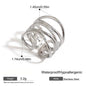 Stainless Steel Metal Irregular Line Open Rings For Women Minimalist Gold Color Geometric Curved Adjustable Ring Jewelry Gift