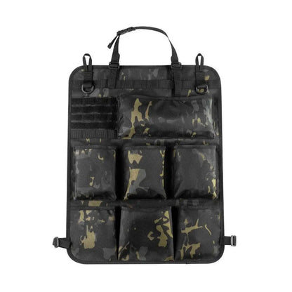 Universal Vehicle Seat Back Organizer Military Style Camo Storage Bag with 7 Pockets Tactical Auto Organizer for Car Truck SUV