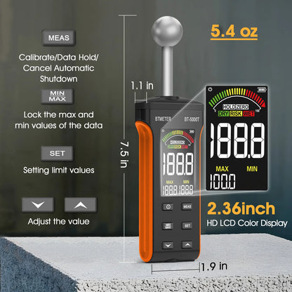 BTMETER Wood Moisture Meter - Pinless Moisture Detector Measur Depth 20-40mm Non-Destructive Moisture Tester with Masonry