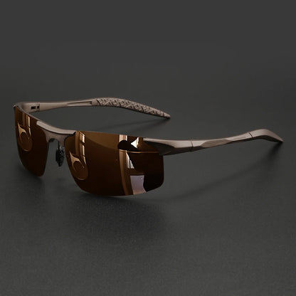 Classic Colorful Semi-Rimless Outdoor Polarized Sunglasses - Spring Hinge, UV400 for Driving, Fishing & Daily Use