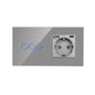 Bingoelec Grey Smart Light Switch and WiFi Wall Socket with Crystal Glass Panel Switches with Sockets Home Improvement