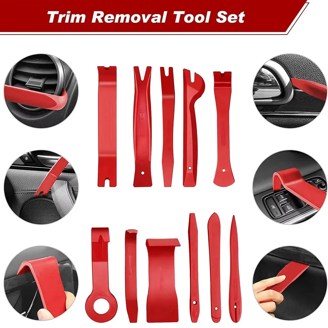 7/8/11/12Pcs Car Door Clip Car Disassembly Tools Set DVD Stereo Refit Kits Interior Plastic Trim Panel Dashboard Removal Tools