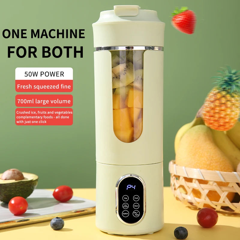 New 530ml Portable Juicer Wireless USB Charging Crushed Ice Electric Juicing 12 Blade 4 Gears 7.4V Mini Fresh Juice Blender