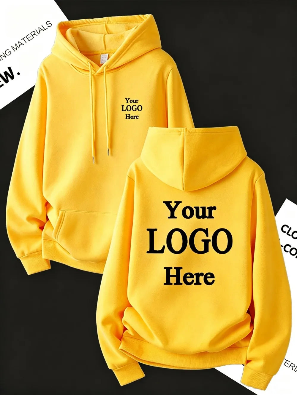 Customize Womens Hoodies Street Oversized Pocket Sweatshirts Hip Hop Unisex Tops DIY Your Logo/Graphic Pullovers Woman Clothes