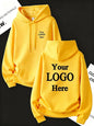 Customize Womens Hoodies Street Oversized Pocket Sweatshirts Hip Hop Unisex Tops DIY Your Logo/Graphic Pullovers Woman Clothes