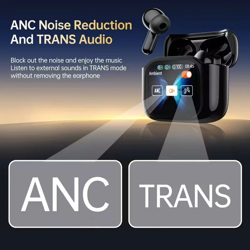 AI Real-time Translation Headset, 150 Language Translation. Translation Wireless Headphones, LCD Large-screen TWS In-ear ANC ENC