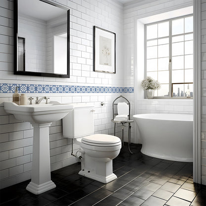 10x200cm Baseboard Sticker Moroccan Mosaic Tile Style Wall Border Sticker DIY Kitchen Bathroom Decoration Waistline Wall Sticker