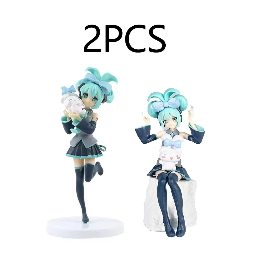 Hot sale 11-21cm Desktop Cute Hatsune Miku Kwaii Style Anime Figure Toys PVC Model Collector Doll Birthday Gift