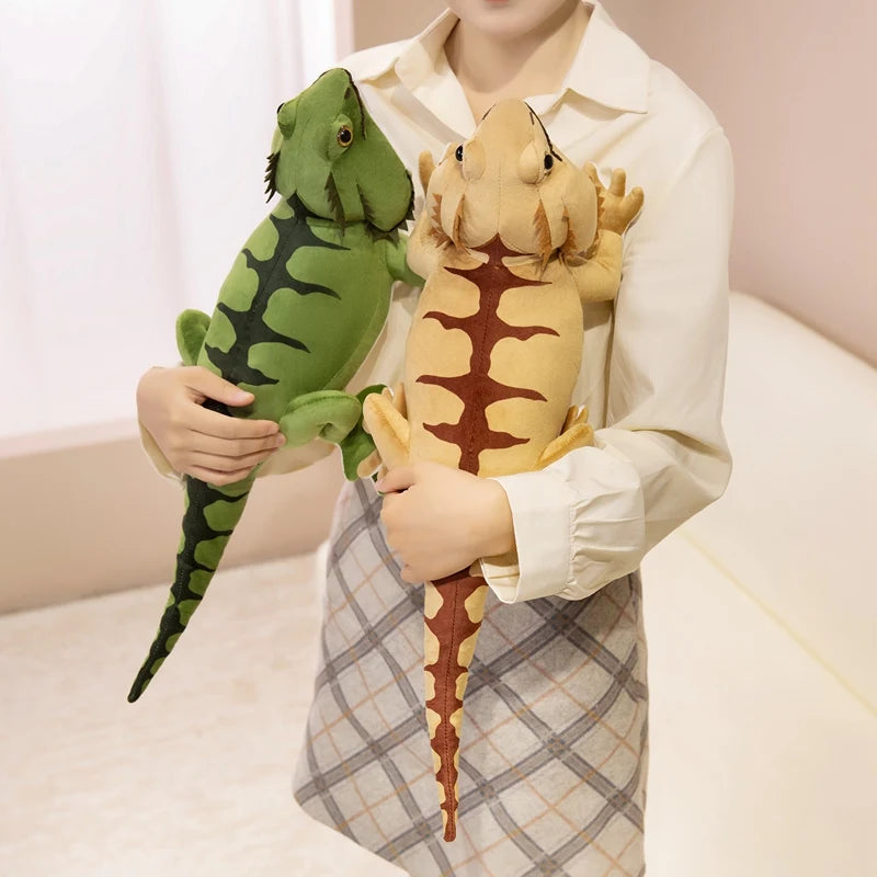 42/54cm Kawaii Long Soft Bearded Dragon Plush Toy Real Life Reptile Lizard Stuffed Animal Cute Room Decor Gift for Boy And Girl