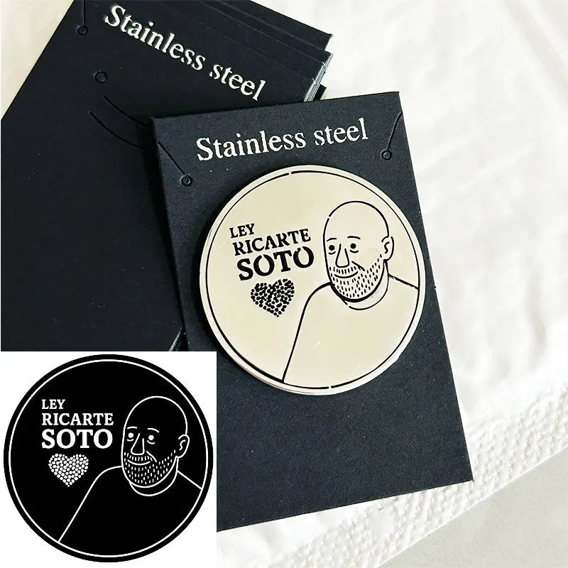 Customized Personalized Photo Portrait Company Logo Paiting Image Brooch Stainless Steel Badges Gifts Man Women Brooch Jewelry