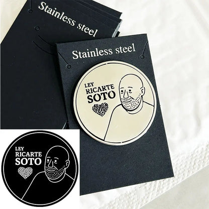 Customized Personalized Photo Portrait Company Logo Paiting Image Brooch Stainless Steel Badges Gifts Man Women Brooch Jewelry