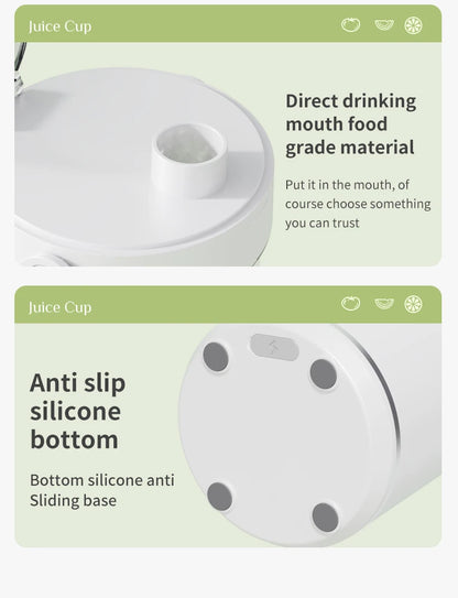 Portable 600ML Juicer Cup 12 Blades for Shakes Smoothies Rechargeable USB Traveling Fruit Juicer Double Cup Fruit Blender