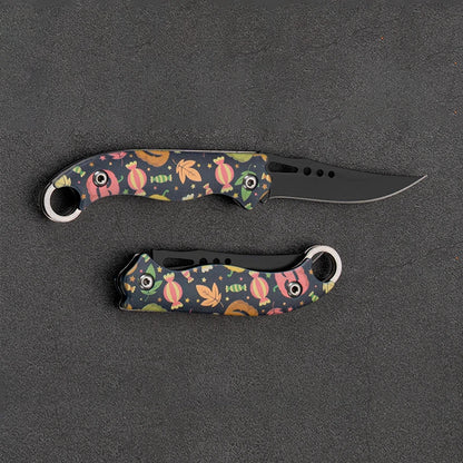 Pocket Portable Mini Folding Knife Stainless Steel Self-defense EDC Multi-purpose Camping Camp tools Halloween style