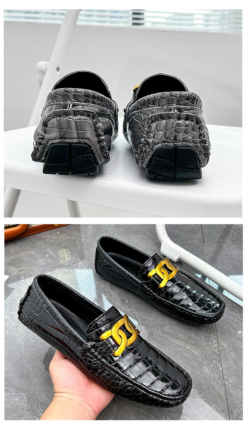 Man Shoes Leather Casual Shoes for Man Luxury Hand Sewn Fashion Flats Summer Breathable Outdoor Male Slip on Loafers Designer
