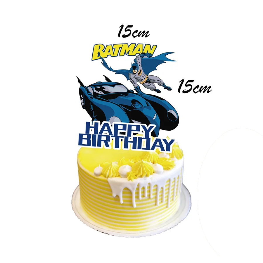 Batman Birthday Party Decoration Disposable Tableware Tablecloth Plate Napkin Balloon Cake Topper Baby Shower Party Favors