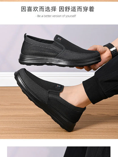 Summer Breathable Men's Mesh Shoes, One Foot Cloth Shoes, Anti Slip Soft Soled Casual Shoes