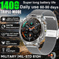 2026 Nowy Wojskowy CZOŁG Smartwatch Połączenia Bluetooth Wodoodporność 10ATM Bateria 1400mAh Monitorowanie Tętna Zegarek Sportowy Outdoor Męski