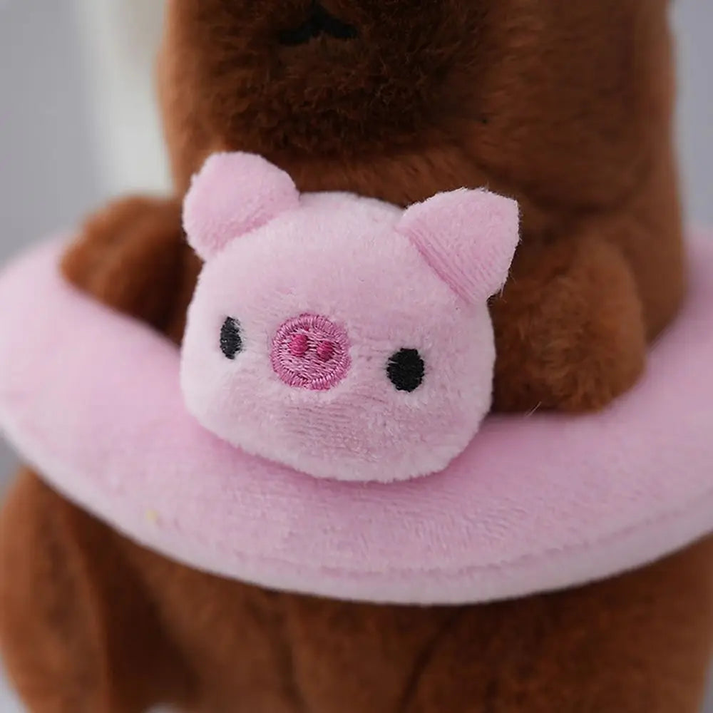 Swimming Ring Capybara Plush Capybara Keychain Stuffed Animals Cute Toy Capybara Bag Pendant Headgear Capybara Doll
