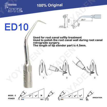 Woodpecker DTE Dental Endo Tips Ultrasonic Scaler Tips Scaling Tips ED-Series Fit NSK SATELEC Scaler Handpiece Dentistry Product
