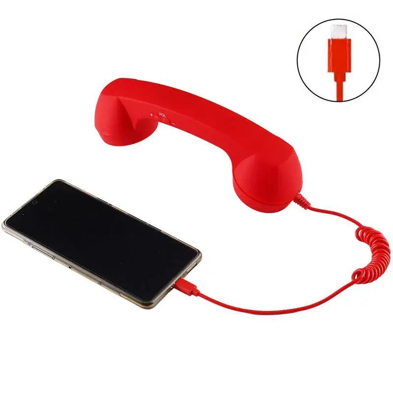 3.5mm Universal Retro Telephone Handset Retro Telephone Receiver Handset Mini Microphone Speaker for Mobile Phones Computers