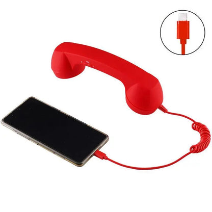 3.5mm Universal Retro Telephone Handset Retro Telephone Receiver Handset Mini Microphone Speaker for Mobile Phones Computers