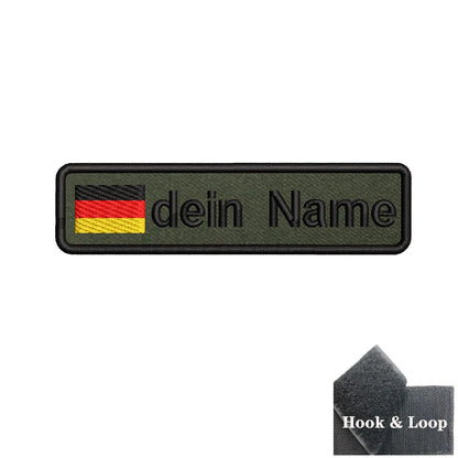 1PC 10cmX2.5cm Custom Name Flag Patch Badge Iron On Hook Loop Army green Netherlands Germany Russia France Belgium Italy Spain