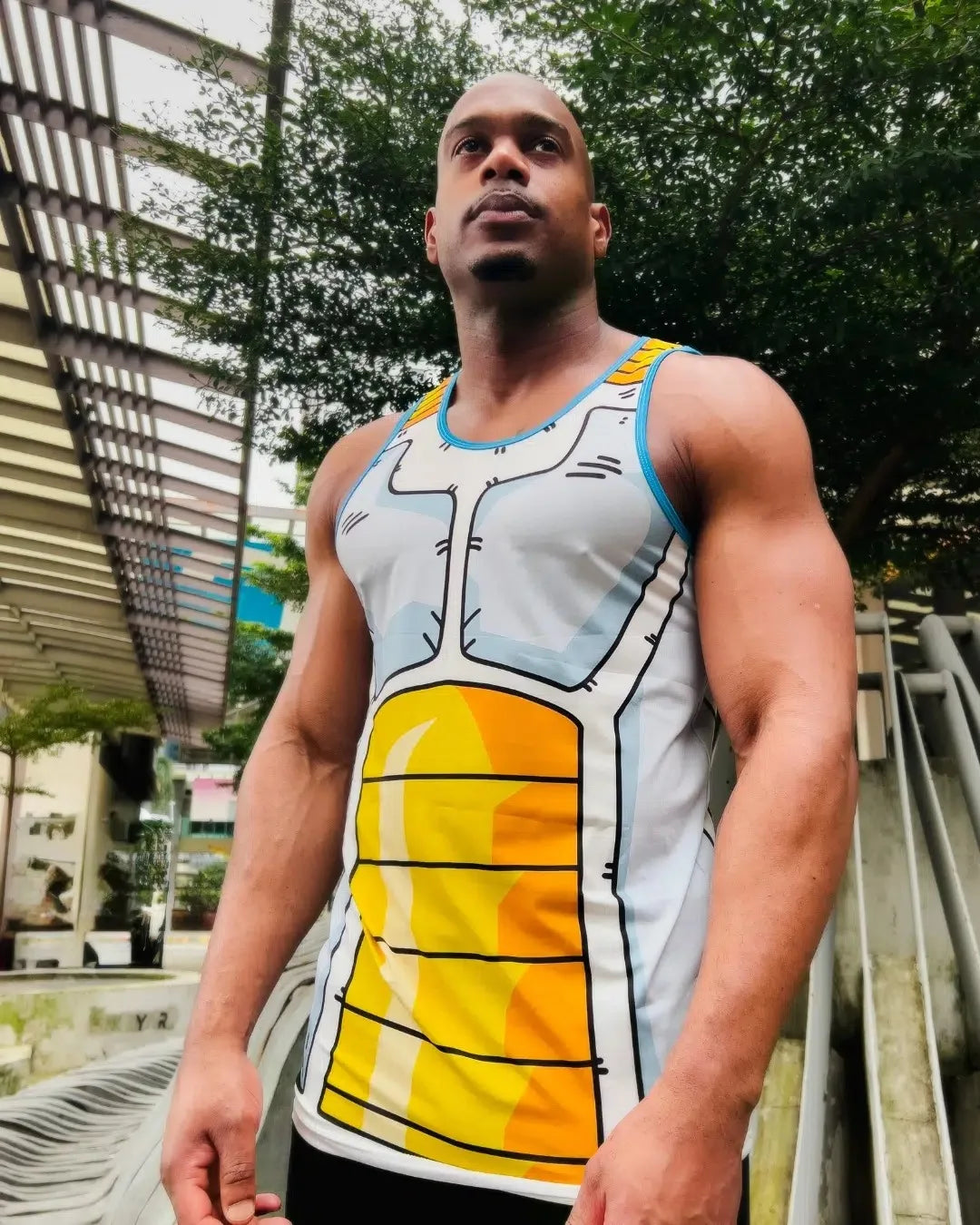 2026 Summer Dragon Ball Vegeta Saiyan Armor Cosplay Tank Top, 3D Print Retro Streetwear Oversized Polyester Top for Unisex Kids